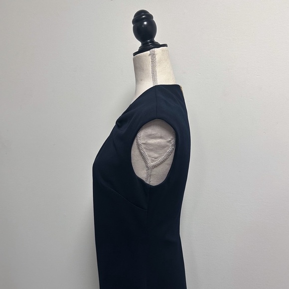 Ted Baker London Navy Blue Sleeveless Kezzia Keyhole Midi Sheath Dress 2 US 6 - Picture 4 of 12